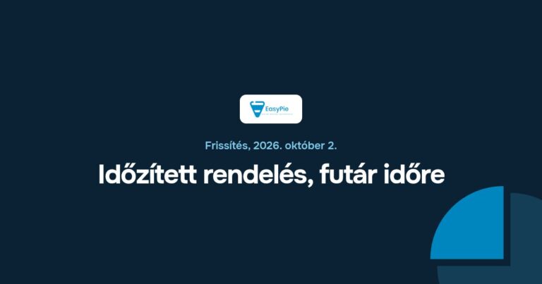 Időzített rendelés, futár időre (EasyPie frissítés)