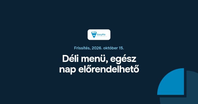 Déli menü, egész nap előrendelhető (EasyPie frissítés)