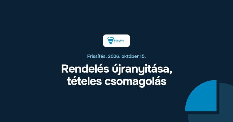 Rendelés újranyitása, tételes csomagolás (EasyPie frissítés)